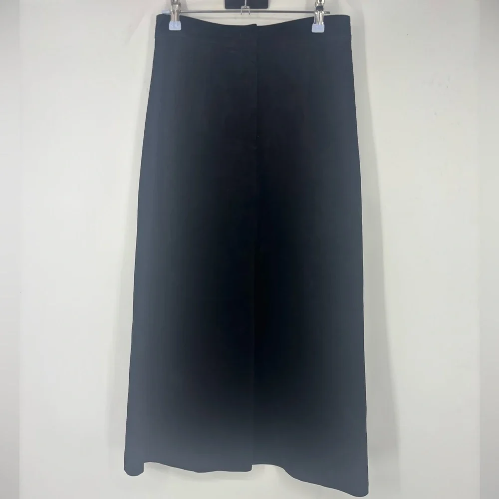 NWOT Vintage Lord & Taylor Genuine Leather A-line Midi Skirt Black‎ 4